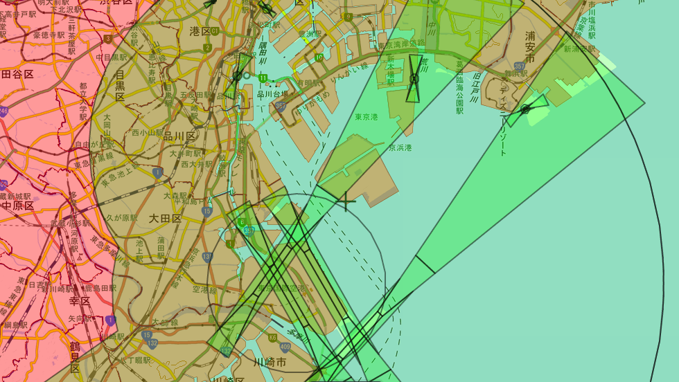 東京湾の羽田空港