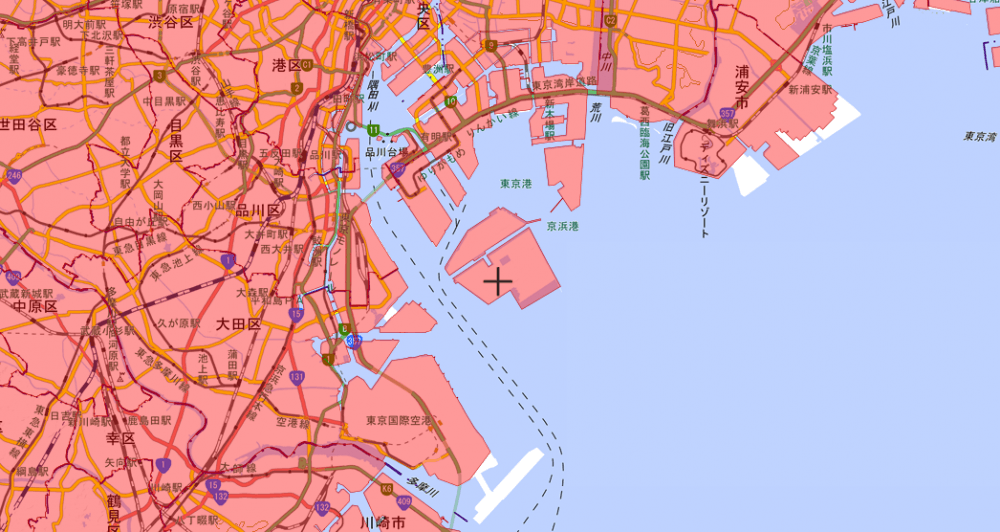 東京湾の人口集中地区